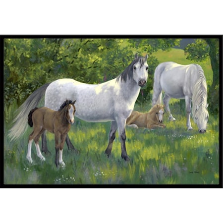 Jensendistributionservices Group of Horses Indoor or Outdoor Mat, 18 x 27 MI2557129